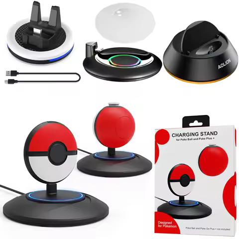 Charging Base For Pokemon GO Plus + 2023 Type-C Charging Base with LED Indicator Charger Adapter for