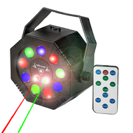 RGB Party DJ Disco Beam Pattern Stage Laser Light Projector Light 9LED Strobe Christmas Party Holida