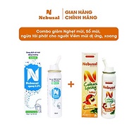 Combo Xịt Mũi Nebusal Húng Chanh và Nebusal 0.9% Giảm Nghẹt Mũi, Sổ Mũi, phòng ngừa tái phát Viêm Mũ