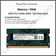 4GB/8GB/16GB 14900 DDR3 1866 1867 MHz Memory / RAM Upgrade for A1418 4K 21.5-inch A1419 5K 27-inch 2