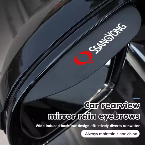 PVC Car Rearview Mirror Eyebrow Rain Visor Sun Shade Rainproof Cover For SsangYong Rexton Kyron Torr