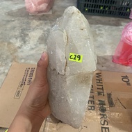 Polished natural smoky quartz stone pillar (real stone) for home decoration weighs 1.9kg (C29)