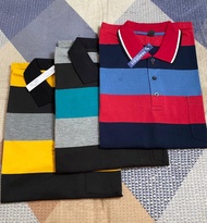 Atasan paket hemat kaos bapak bapak 3pcs Kaos Kerah Salur Pria Saku#Kantong Depan#Salur Pria Garis G
