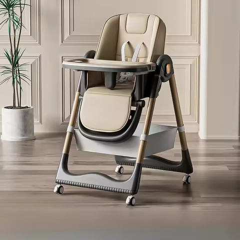 Baby dining chair, multifunctional dining table chair, adjustable height, one click adjustable, fold
