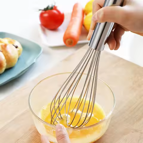 Cuisine Manual Egg Beater Kitchen 6 Wire Mini Whisk Kitchen Stainless Steel Manual Frother Mini Whip