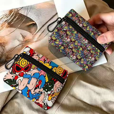 Japan Fashion Hysteric Mini Compact Oxford Cloth Zipper Pouch Detachable Carabiner Mini Coin & Key W