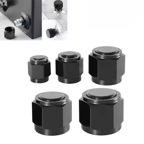 2PC Aluminum AN6 AN8 AN10 Adapter Female Flare End Cap Plug Tube Nut 6-AN 8-AN 10-AN Fitting BL01-06