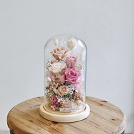 永生玫瑰玻璃罩/燈串款 溫柔粉 滿版花園 現貨 快速出貨