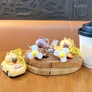 KISSCA Capybara Doll Fighter Keychain, Cartoon Cute Capybara Car Pendant, Creative UV Electroplating