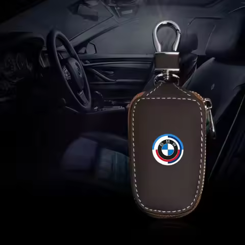 Leather Car Key Case Cover Shell for BMW X1 X3 X5 X6 1 2 5 7 F15 E60 E90 E46 E39 F10 F30 G30 G20 G11