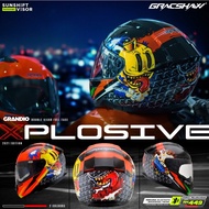 GRACSHAW G9200 GRANDIO EXPLOSIVE BOOM FULLFACE HELMET DOUBLE VISOR BUILD IN BLUETOOTH