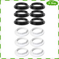 [Wishshopeeljj] 6 Pieces E26 E27 Light Socket Shade Rings Threaded Reducer Retainer Ring for Table L