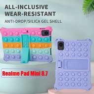 Pop Push It Case For Realme Pad Mini 8.7 2022 Tablet Soft Silicone TPU Stand Holder with Stylus Strap Kids Safe Cover Realme Pad 10.4" 2021