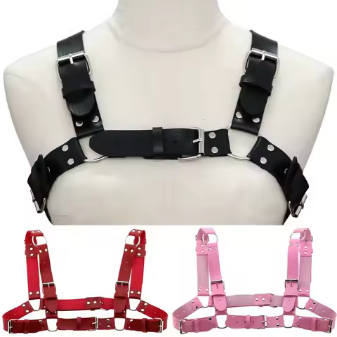 Punk Gothic Chest Shoulder Strap Body Binding Belt Men and Women Leather Adjustable Belt Sling Safet