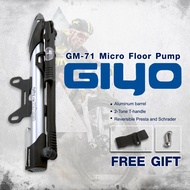 สูบ Giyo รุ่น GM-71 ติดรถจักรยาน สูบพกพา สำหรับจักรยาน GIYO mini hand Micro floor pump