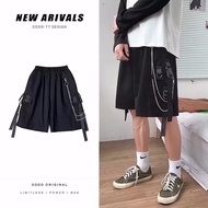 Men's Streetwear Cargo Shorts: High Street Hiphop 5-Pocket Design - Relaxed Mid-Length with Bonus Ch