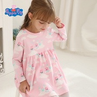 Peppa Pig Girls Dress Long Sleeve Round Neck Sleeve Piglet Peppa Pig Girls Dress Middle Small Childr