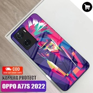 Softcase Glass Kaca Trendi For Oppo A77S 2022 Terbaru solid colour Anime  karakter [Camera Protect] - IC67- casing hp - case hp a77s - silikon hp - pelindung hp -kesing hp Oppo A77s - kesing oppo A77S  - case oppo = softcase oppo a57 4g 2022 - kesing hp