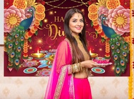 【A VOGUE】 7x5ft Happy Diwali Backdrop Banner Indian Diwali Decorations for Home Diwali Party Suppli