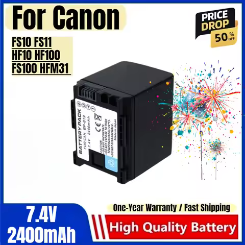 BP-819 Battery 7.4V 2400mAh Rechargeable Batteries and Charger for Canon FS10 FS11 HF10 HF100 FS100 