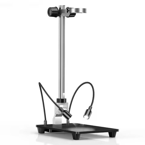 TOMLOV Microscope Base With LED Lights Universal Adjustable Aluminium Alloy Stand Holder For Digital