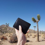 Leather Card Holder / Wallet / Card Organiser in Black Buffalo Leather