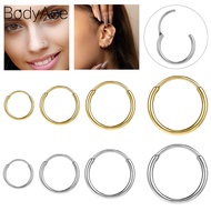 Bodyace 1 Pc Stainless Steel Earring Helix Ear Piercing 20G Circle Earring Silver Nose Piercing Conc