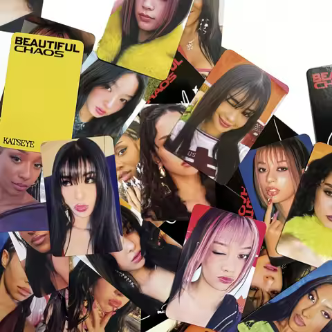 KATSEYE Album BEAUTIFUL CHAOS LOMO Card Photocards Double Sides Printing Bright Film Bright Card Man
