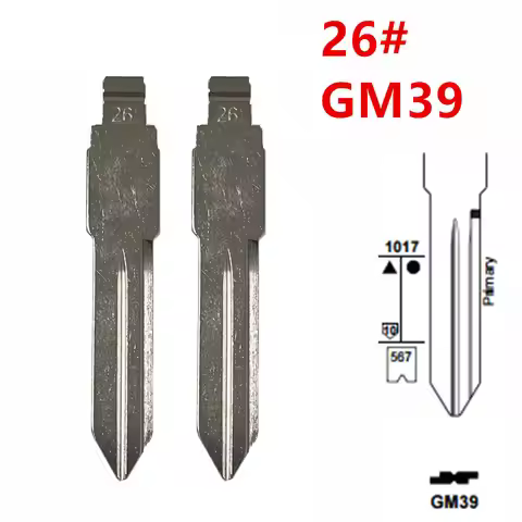 10pcs 26# Uncut Metal Key blade GM39 GM40 GM41 for Buick Chevrolet Pontiac Hummer for KD Keydiy Xhor