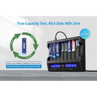 XTAR 8-Slot Battery Charger AAA Li-Ion Ni-MH USB Type C QC3.0 LCDAA - VC8S Kit