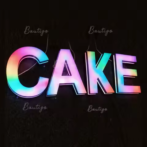 RGB LED Colorful Letter Signs 3D Luminous Creative Acrylic Lights Shop Sign Making Outdoor Waterproo