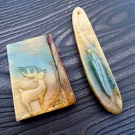 天然藍花玉吊墜車掛項鍊/一路有你/人生悟道/同料子/收藏