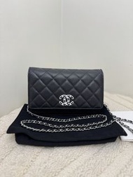 Chanel Wallet on Chain 銀鏈 香奈兒chanel woc 荔枝牛皮 芯片款