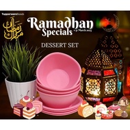 Tupperware gourmet dessert set ( 4pinggan + mangkuk )