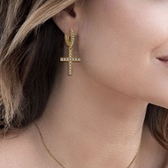 Punk Cross Dangle Earring For Men Women Iced Out Zircon  Earing Jewelry OHE019