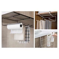 櫥櫃下紙巾架 免打孔掛架 置物架 廚房掛式捲紙架收納架毛巾架 #0355