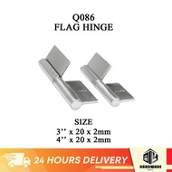 [4Pcs] Stainless Steel 304 Flag Hinges Welding Door Gate Hinge Grill Butterfly Grille Ensel Pintu Besi Engsel Pagar DH0