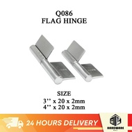 [4Pcs] Stainless Steel 304 Flag Hinges Welding Door Gate Hinge Grill Butterfly Grille Ensel Pintu Be