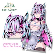EARLFAMILY Qipao Gyaru Fanart Car Sticker Original Gothic Girl Waifu Decal JDM Cartoon Peeker Girl S