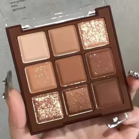 9 Color Chocolate Eyeshadow Palette Matte Pearlescent Glitter Glitter Earth Eyeshadow Makeup