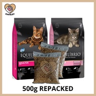 EQ Equilibrio Premium Dry Cat Food For Kitten / Adult Hairball (500g Repacked)