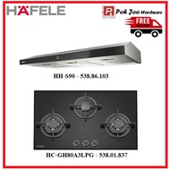 HAFELE Bundle 538.61.830 - HH-S90 90cm Hood + HC-GH80A3LPG 3 Burners Hob