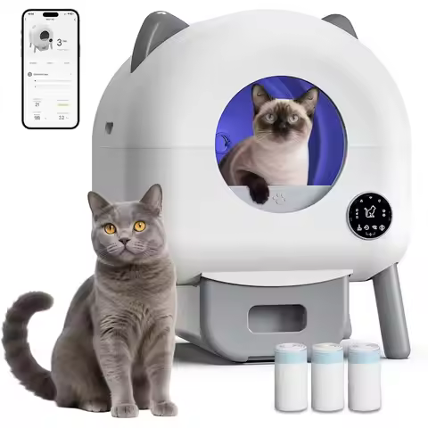 Self-Cleaning Litter Box, Automatic Cat Litter Box Robot with APP Control and Safety Protection for 