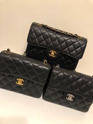 Chanel vintage caviar classic flap bag 23cm/ mini 17cm