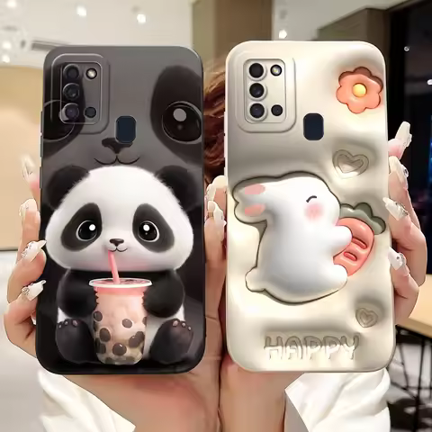 For Samsung Galaxy A21s Cute Panda Rabbit Cartoon Soft Silicone Case For Samsung A21S SM-A217F Camer