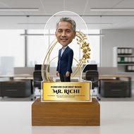 26 X 15 cm - ACRYLIC TROPHY - CARICATURE TROPHY - AWARD - AWARD