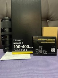 全新一樣 全套有盒 （香港行貨有保養 2025-9）Nikon Z 100-400 100-400mm VR S Z5 Z6 Z7 Z9 Use