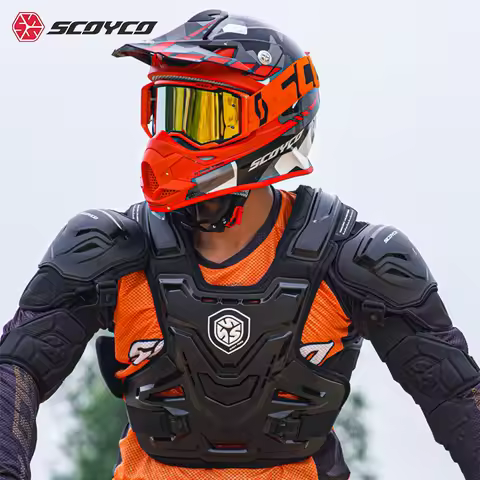 SCOYCO Motocross Armor Vest Motorcycle Body Armor Protection Jacket Men Dirt Bike MTB MX Chest Back 