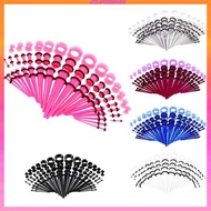 [Kloware2] 50 Pieces Jewelry Set 14G-00G  Acrylic Tapers Plugs and Silicone Tunnels  Kit