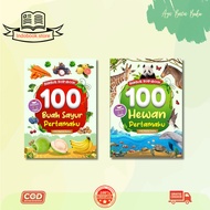Bilingual Boardbook 100 My First Animals & 100 My First Vegetables - Cikal Aksara